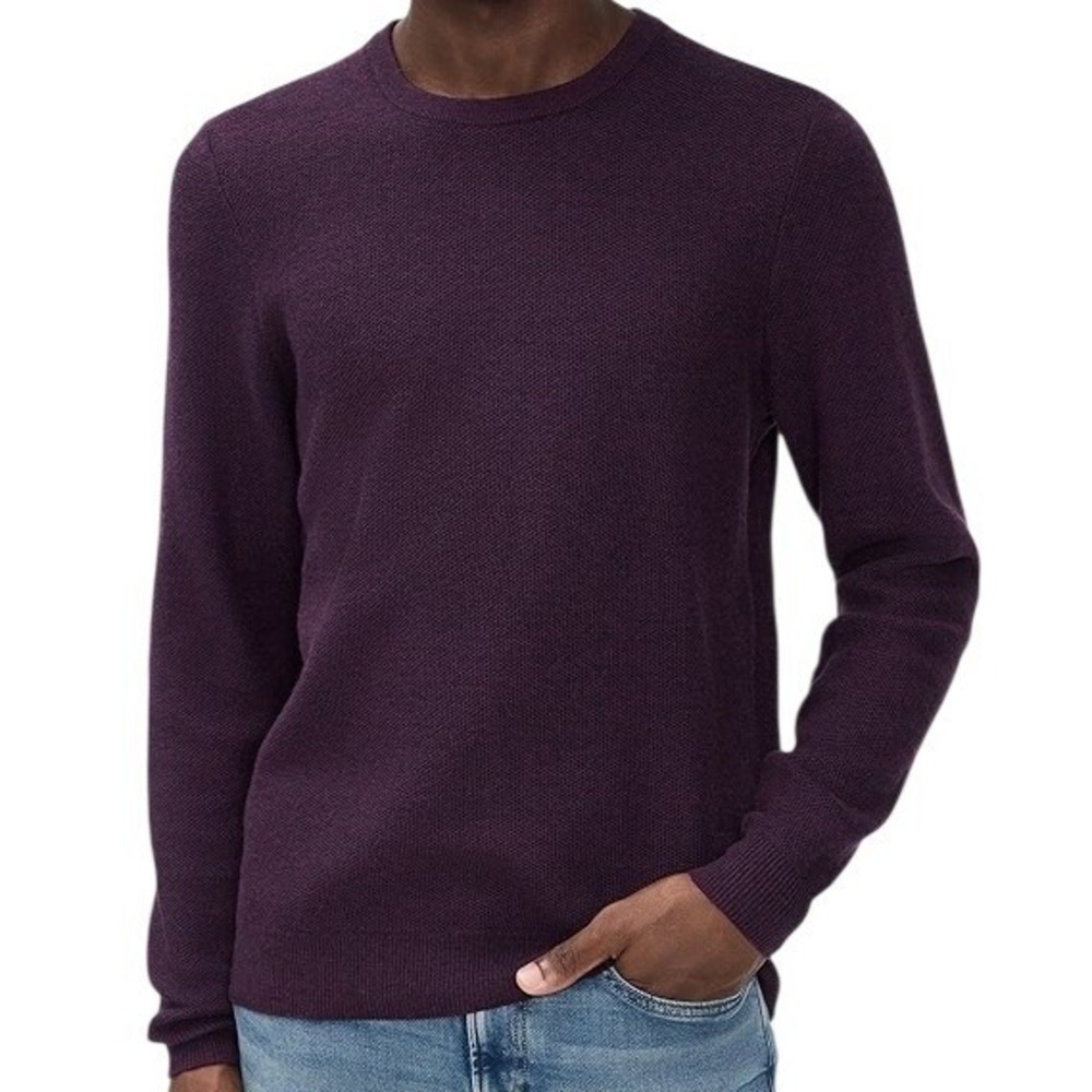 J.Crew Rust Maroon‎ Burgundy Merino Wool Blend Crewneck Sweater Size XXL